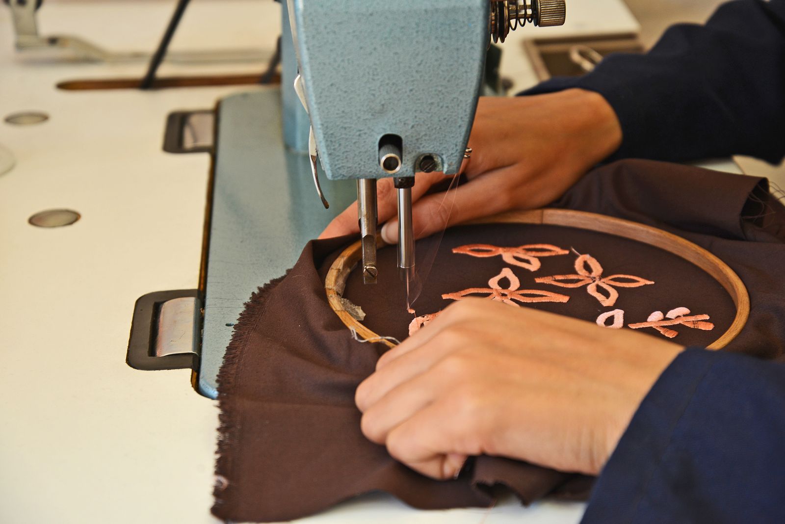 Hooping a garment ready for embroidery