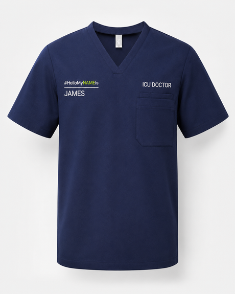 Personalised Men's Stretch Scrub Tunic
