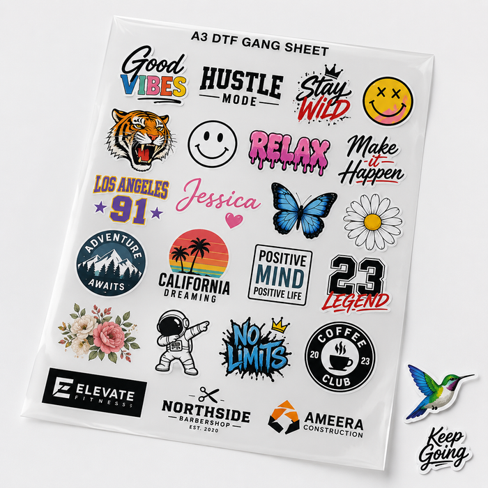 DTF Gang Sheet A3 PRINTED