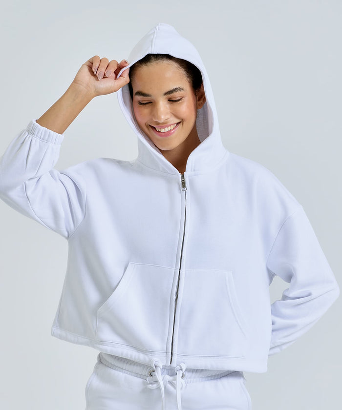 Cropped Zip Up Hoodie