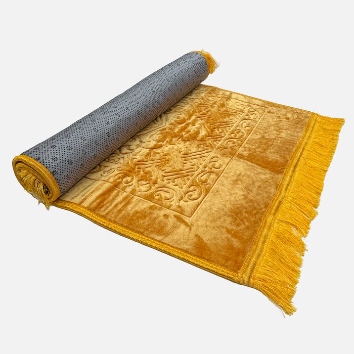 Soft Velvet Prayer Mat - Gold