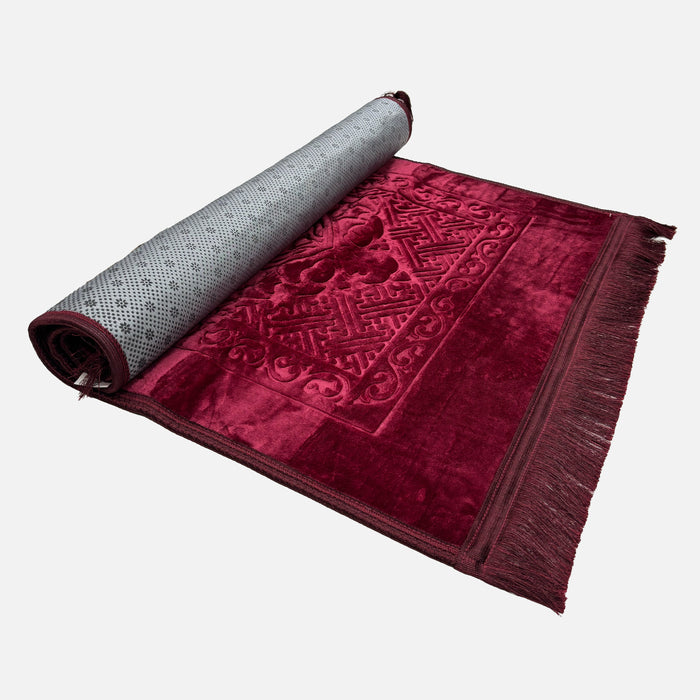 Soft Velvet Prayer Mat - Maroon
