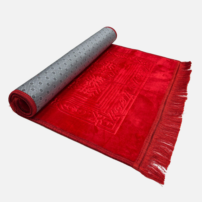 Soft Velvet Prayer Mat - Red