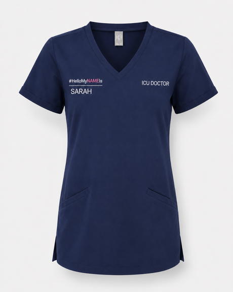 Personalised Women's Stretch Scrub Tunic