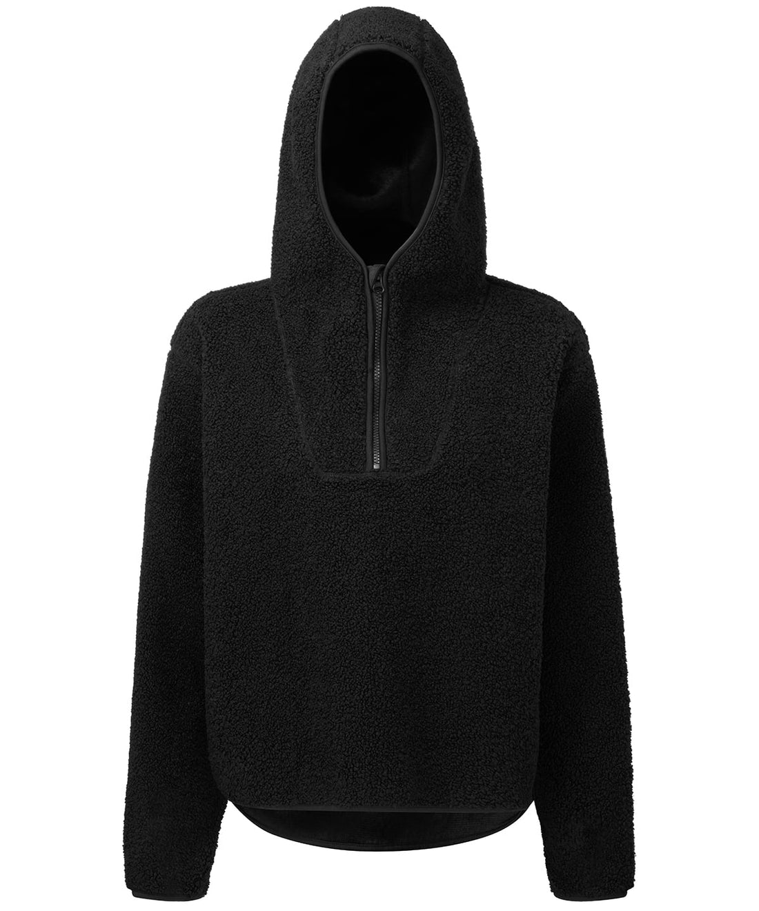 Women's Sherpa Quarter-Zip Hoodie worn by a model