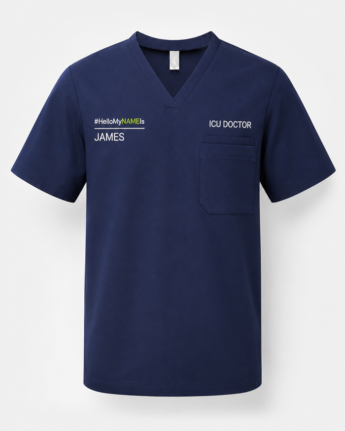 Personalised Men's Stretch Scrub Tunic